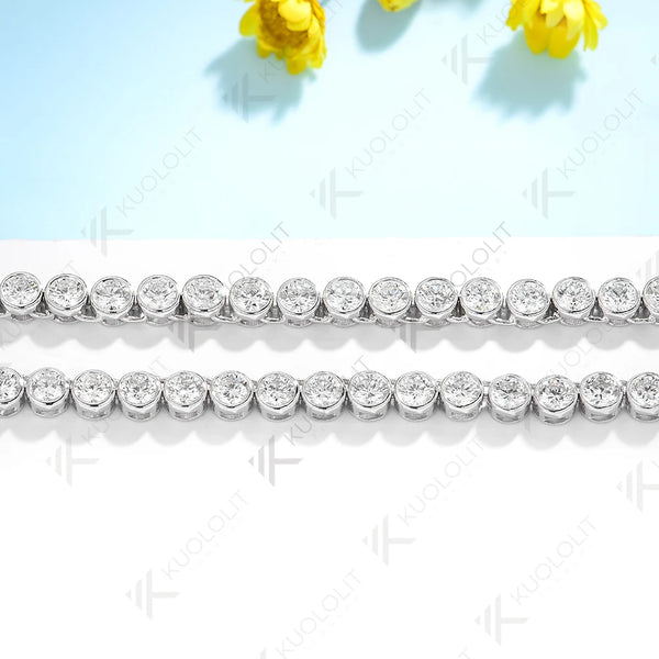Kuololit 10.5 CTW Lab Grown Diamond Tennis Necklace for Women Pure 18K 14K 10K Gold  for Anniversary Engagement Christmas Gifts
