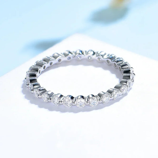 Kuololit Lab Diamonds Bubble Ring 750 18K Gold Ring for Women D/VVS Diamond  Matching Full Eternity Wedding Band Engagement Gift