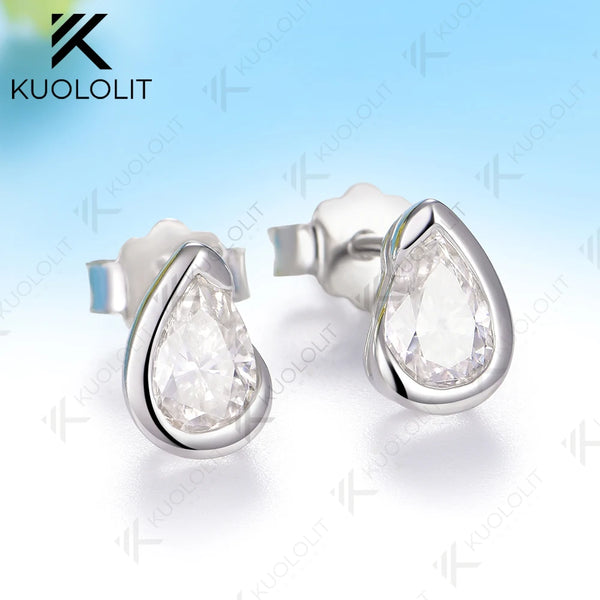 Kuololit 1CTW NGIC Lab Grown Diamonds Stud Earrings for Women 14K 10K 585 Solid Gold Yellow Gold Stud Earrings for Christmas