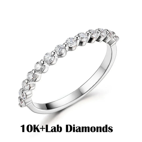 Kuololit Lab Diamonds Bubble Ring 750 18K Gold Ring for Women D/VVS Diamond  Matching Full Eternity Wedding Band Engagement Gift
