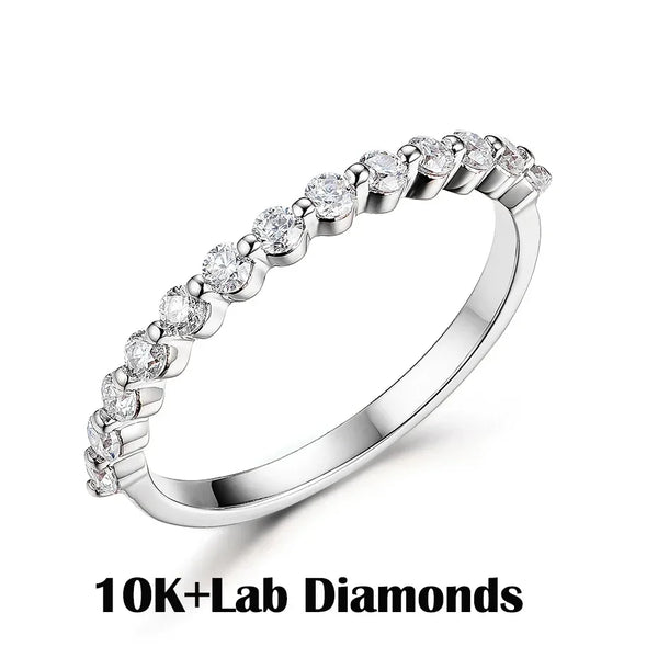 Kuololit Lab Diamonds Bubble Ring 750 18K Gold Ring for Women D/VVS Diamond  Matching Full Eternity Wedding Band Engagement Gift