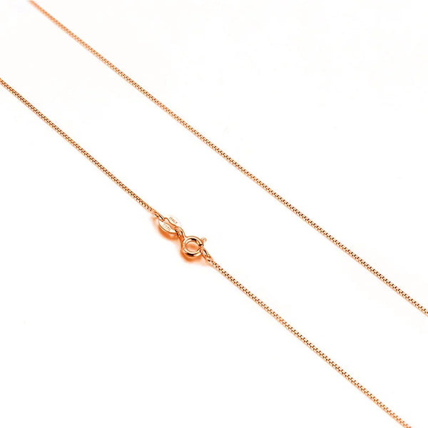 Kuololit Solid 925 Sterling Chain 40cm-60cm Box Chain Necklace for Women Girls Kids Children Christmas Gift Wholesale Jewelry