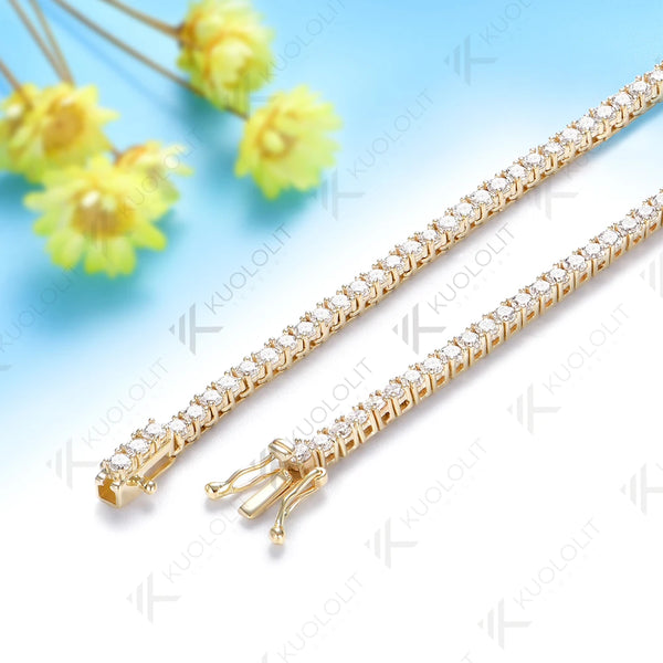 Kuololit 6.5CTW Lab Grown Diamonds 4 Prong Custom Necklace for Women 14K 10K Rose Gold  for Christmas Gifts Anniversary Party