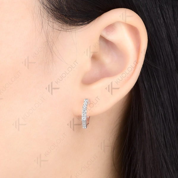 Kuololit 0.36CTW Lab Grown Diamonds Custom Stud Earrings for Women Solid 14K 10K 585 Yellow Gold Earrings for Engagement Wedding