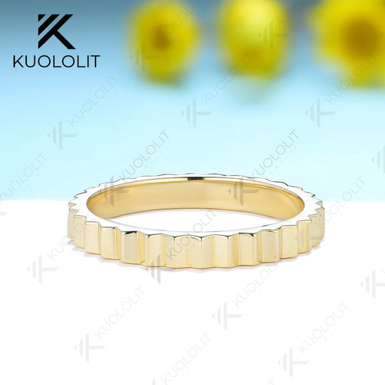 Kuololit Rings for Men Women PT950 Solid 585 14K 10K 925 Silver Yellow Gold Band Ring for Anniversary Wedding Christmas Gifts