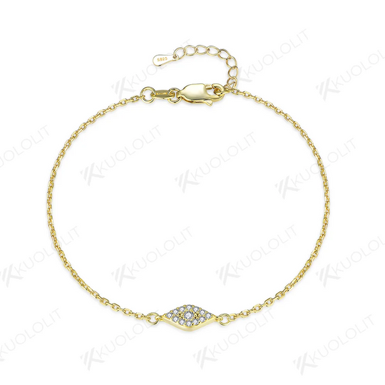 Kuololit Moissanite Bracelets for Women Men 585 18K 10K Adjustable Chains Eyes Charm for Engagement Party Christmas Classic Gift