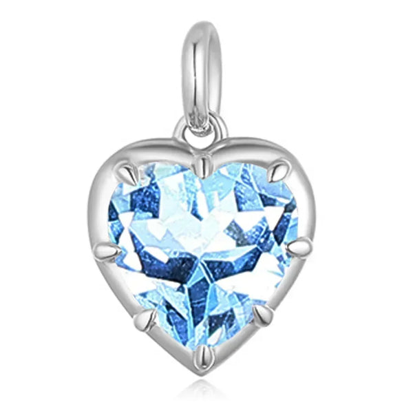 Kuololit Heart Mossanite Gemstone Pendant for Women Solid 14K 10K Gold Lab Grown Emerald Ruby Pink Padparadscha Pendant for Gift