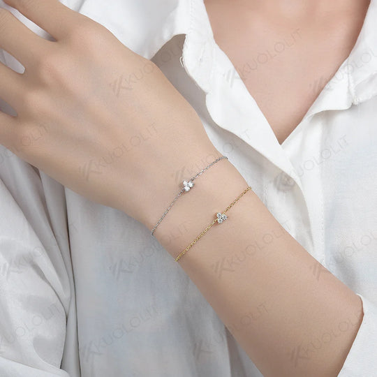 Kuololit Moissanite Bracelets for Women Men 585 18K 10K Adjustable Chains Charm Bracelets for Engagement Party Christmas Gifts