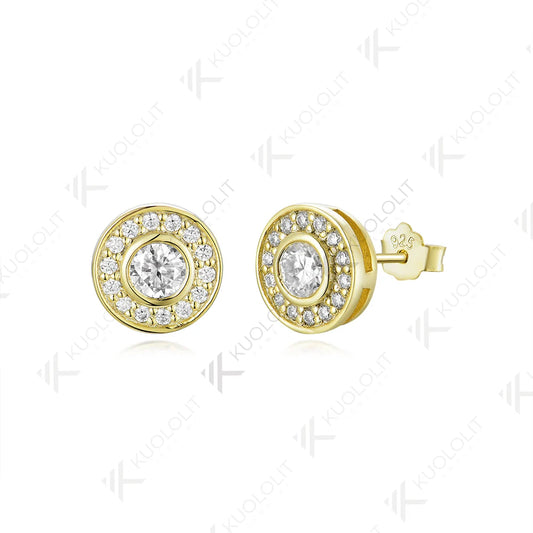 Kuololit 0.94CTW Moissanite Stud Earrings for Women Solid 14K 10K 585 Yellow Gold Moissanite Engagement Earrings for Christmas