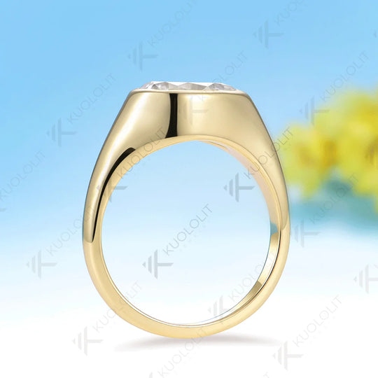 Kuololit 2CT Pear Cut Moissanite Ring for Women Solid 14K 10K 585 Yellow Gold Engagement Ring for Anniversary Christmas Gifts