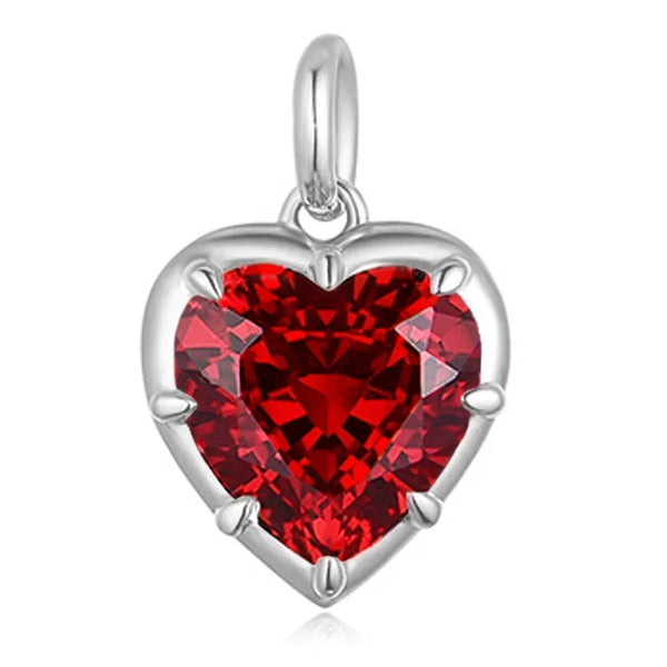 Kuololit Heart Mossanite Gemstone Pendant for Women Solid 14K 10K Gold Lab Grown Emerald Ruby Pink Padparadscha Pendant for Gift