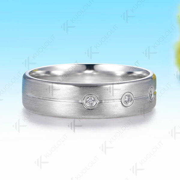 Kuololit 0.045CTW Lab Grown Diamonds Custom Band for Women Solid 14K 10K 585 Yellow Gold for Christmas Gifts Party Anniversary