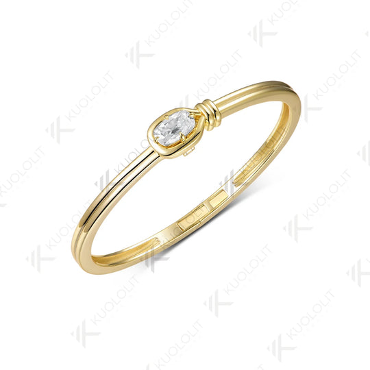 Kuololit 2CT OMC Mossanite Bangle for Women Solid 10K 14K 585 Yellow Gold Bracelet for Engagement Trendy Christams Gifts Party