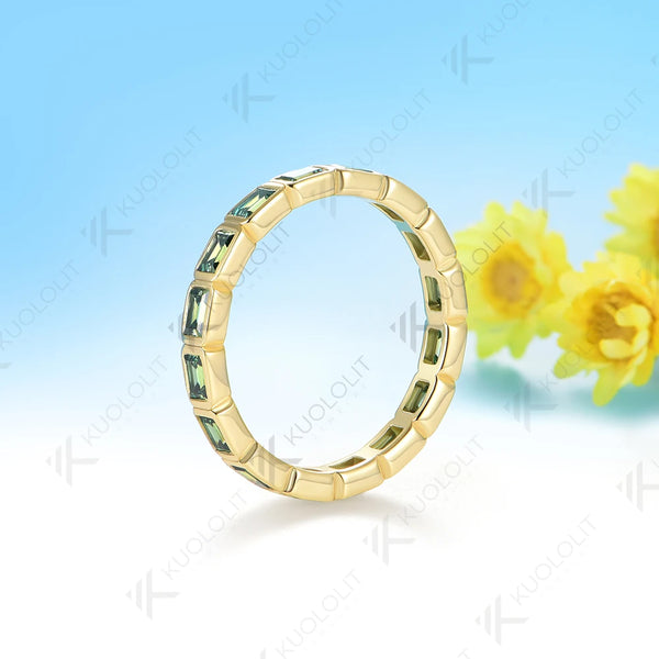 Kuololit 2.4CTW Cyan Moissanite Ring for Women Solid 14K 10K 585 Yellow Gold Wedding Band Ring for Christmas Gifts Engagement
