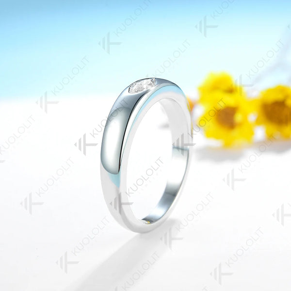 Kuololit 0.3CT Lab Grown Diamond Ring for Women Solid 18K 14K 10K 585 White Gold Marquise for Christmas Anniversary Engagement