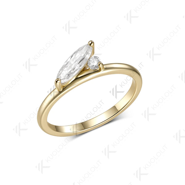 Kuololit Oval Cut Moissanite Cushion Moissanite Rings for Women Solid 14K 10K Yellow Gold for Engagement Wedding Christmas Gifts