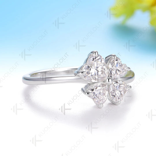 Kuololit 1.5CT Moissanite Ring for Women Solid 18K 14K 10K Yellow Gold Heart Cut Engagement Ring for Anniversary Christmas Gifts