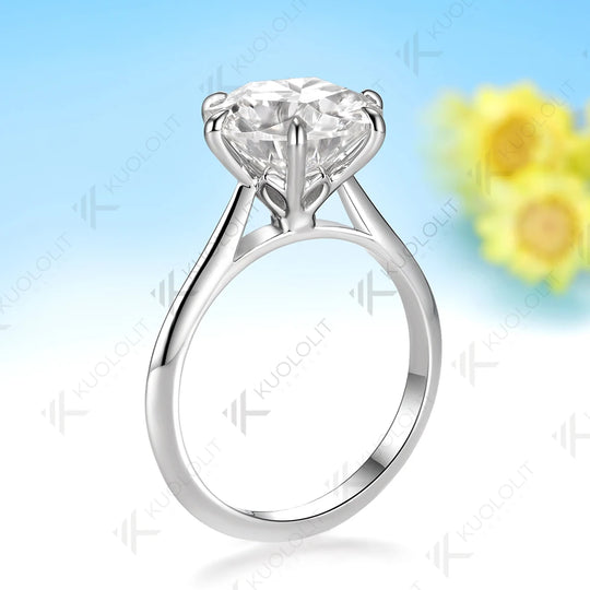 Kuololit 5CT Sakura Cut Mossanite Engagement Ring for Women Solid 14K 10K Yellow Gold Ring for Anniversary Christmas Gifts Party