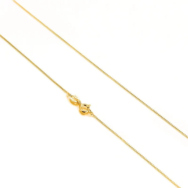 Kuololit Solid 925 Sterling Chain 40cm-60cm Box Chain Necklace for Women Girls Kids Children Christmas Gift Wholesale Jewelry