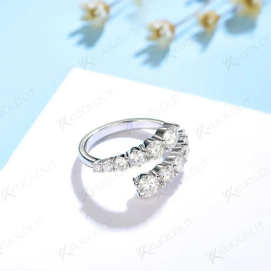 Kuololit 3CTW Round Moissanite Rings for Men Women Yellow Gold 18K 14K 10K 925 Sliver Band Ring for Engagement Wedding Classic