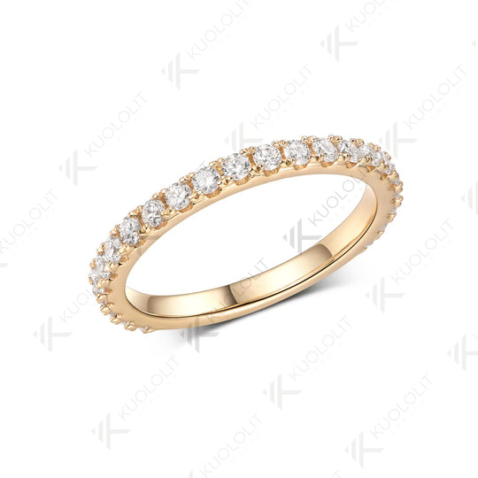 Kuololit 0.6CTW Lab Grown Diamonds Rings for Women Solid 18K 14K 10K 585 Yellow Gold Wedding Band for Christmas Classic Gifts