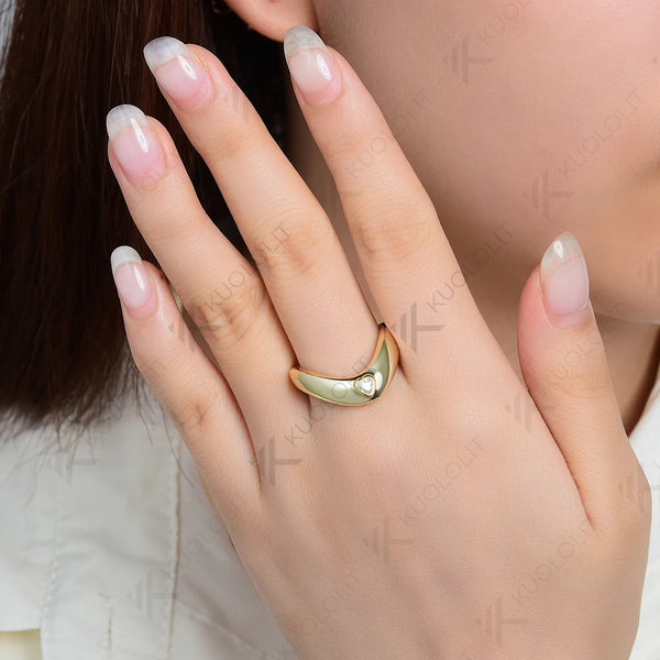 Kuololit Heart Cut Lab Grown Diamonds Engagement Rings for WomenSolid18K14K10KYellow Gold WeddingBands for Party Christmas Gifts