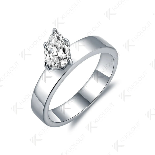 Kuololit 1CT IGI Lab Grown Diamonds Ring for Women Solid 18K 14K 10K 585 White Gold Engagement Ring for Christmas Anniversary