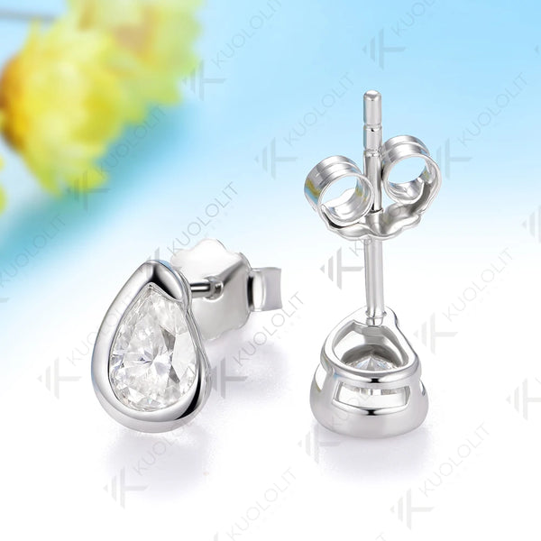 Kuololit 1CTW NGIC Lab Grown Diamonds Stud Earrings for Women 14K 10K 585 Solid Gold Yellow Gold Stud Earrings for Christmas