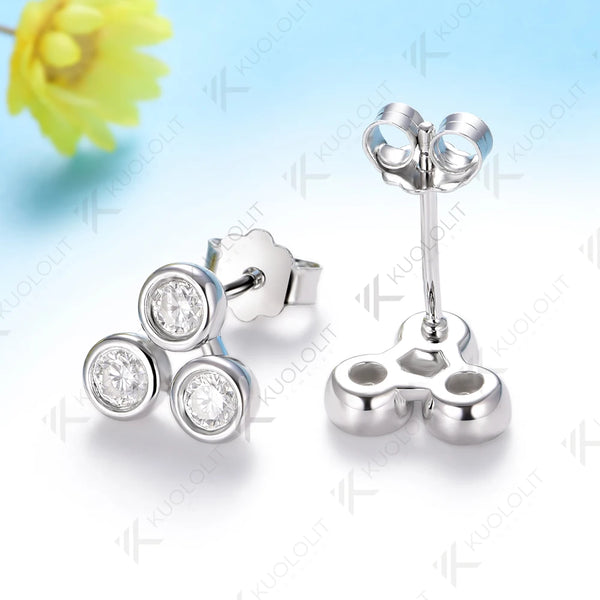 Kuololit 0.48CTW Lab Grown Diamonds Custom Stud Earrings for Women Solid 14K 10K 585 Gold Yellow Gold for Christmas Classic Gift