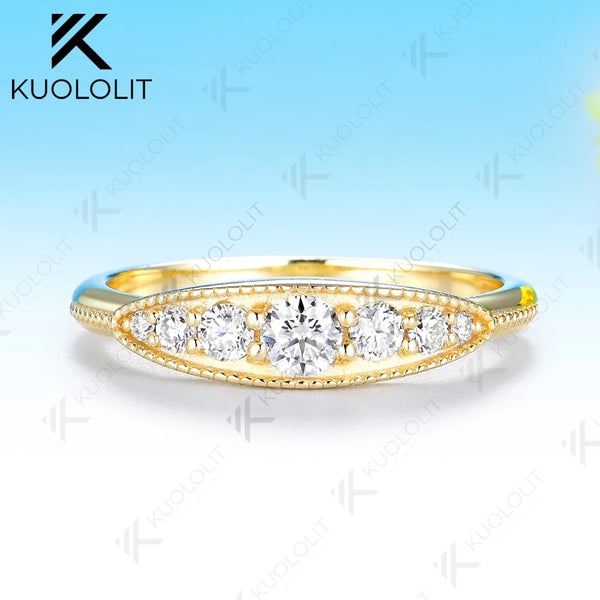 Kuololit 0.32CTW Lab Grown Diamonds Ring Band for Women Solid 14K10K Gold Wedding Band Ring for Engagement Gift Anniversary Christmas