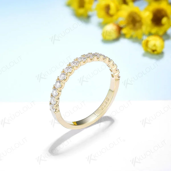 Kuololit 0.45CTW Lab Grown Diamonds  Half Eternity Stackable Band Ring