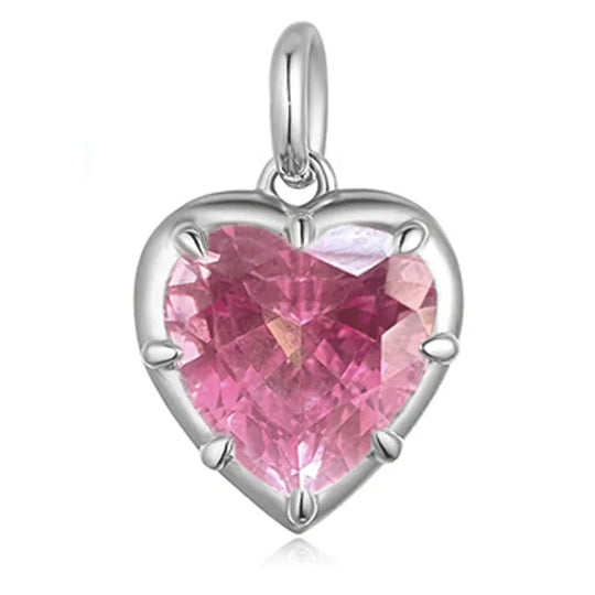 Kuololit Heart Mossanite Gemstone Pendant for Women Solid 14K 10K Gold Lab Grown Emerald Ruby Pink Padparadscha Pendant for Gift