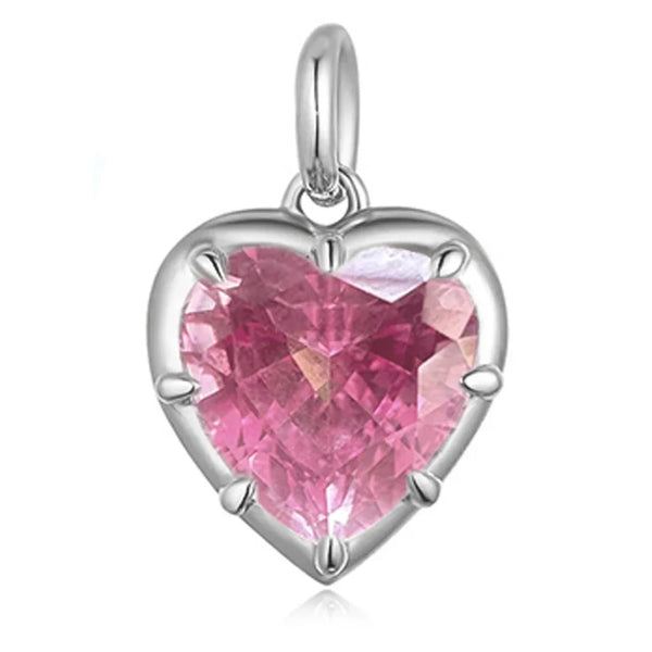 Kuololit Heart Mossanite Gemstone Pendant for Women Solid 14K 10K Gold Lab Grown Emerald Ruby Pink Padparadscha Pendant for Gift