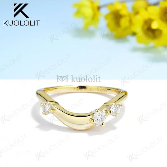Kuololit 0.22CTW Lab Grown Diamonds for Women 585 14k 10k Solid Gold 925 Silver Round Cut for Party Christmas Engagement Wedding