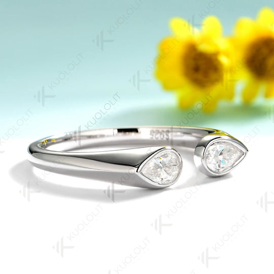 Kuololit 0.7CTW Lab Grown Diamond Band Rings for Women Men Solid 18K 14K 10K 585 White Gold Wedding Band for Christmas Gift