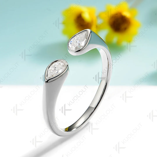 Kuololit 0.7CTW Lab Grown Diamond Band Rings for Women Men Solid 18K 14K 10K 585 White Gold Wedding Band for Christmas Gift