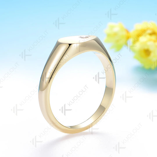 Kuololit 0.15CT Lab Grownn Diamonds Ring for Women Soild 10K 14K Yellow Gold Pear Cut Engagement Ring for Christmas Gifts Party