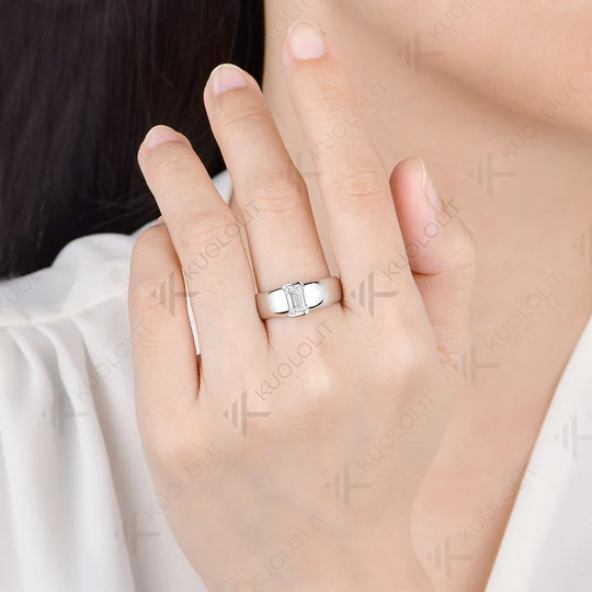 Kuololit 1CT IGI Lab Grown Diamond Ring for Men Women Solid 14K 10K Yellow Gold Engagement for Christmas Gift Luxury Wedding