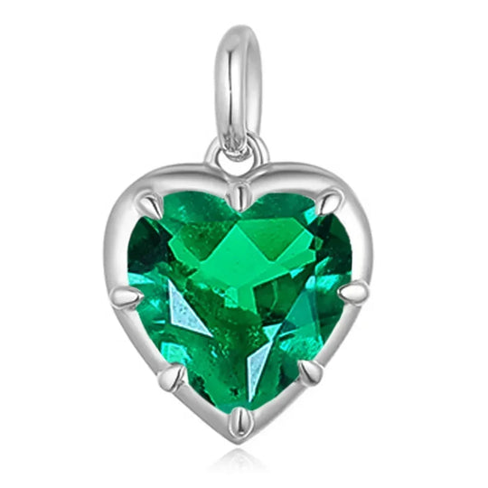 Kuololit Heart Mossanite Gemstone Pendant for Women Solid 14K 10K Gold Lab Grown Emerald Ruby Pink Padparadscha Pendant for Gift