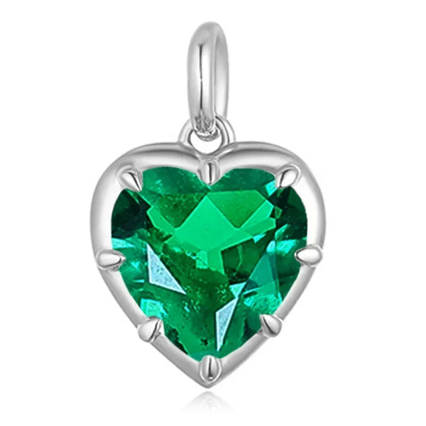 Kuololit Heart Mossanite Gemstone Pendant for Women Solid 14K 10K Gold Lab Grown Emerald Ruby Pink Padparadscha Pendant for Gift