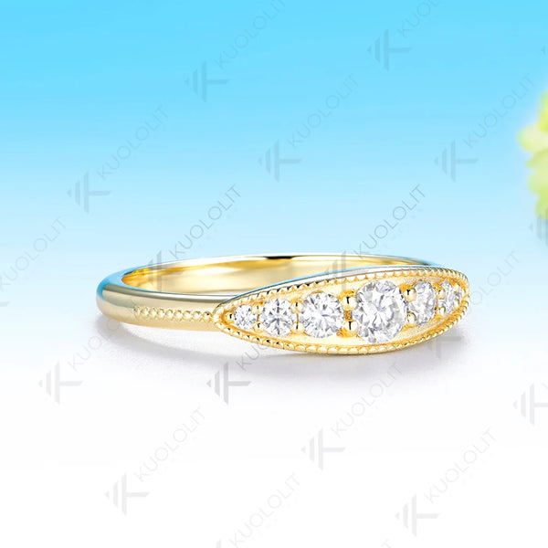 Kuololit 0.32CTW Lab Grown Diamonds Ring Band for Women Solid 14K10K Gold Wedding Band Ring for Engagement Gift Anniversary Christmas