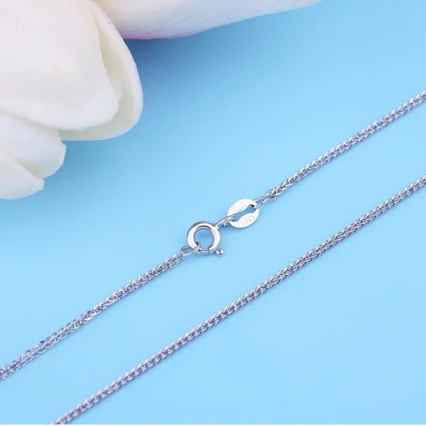 Kuololit Solid 925 Sterling Chain 40cm-60cm Box Chain Necklace for Women Girls Kids Children Christmas Gift Wholesale Jewelry