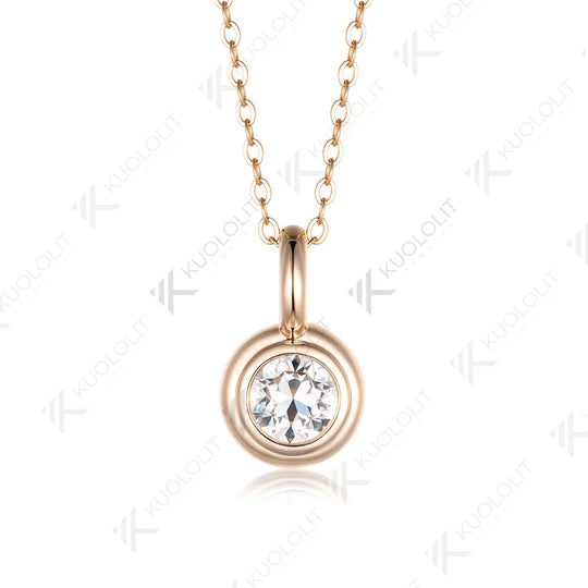 Kuololit 1CT OEC NGIC Lab Grown Diamonds Custom Necklace for Women Solid 14K 10K Rose Gold for Anniversary Christmas Gifts Party