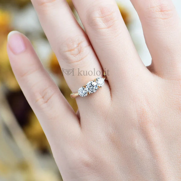 Kuololit 585 14K 10K Yellow Gold Ring for Women D VVS Moissanite Solitaire Engagement Ring for Luxury Jewelry for Anniversary