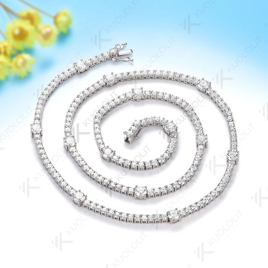 Kuololit 9CTW Lab Grown Diamonds 4 Prong Custom Necklace for Women 14K 10K Gold  for Anniversary Engagement Christmas Gifts