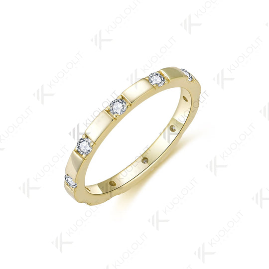 Kuololit 0.3ctw Moissanite Band for Men Women Solid 18K 14K 10K Gold Yellow Gold Engagement Ring for Christmas Gifts Anniversary