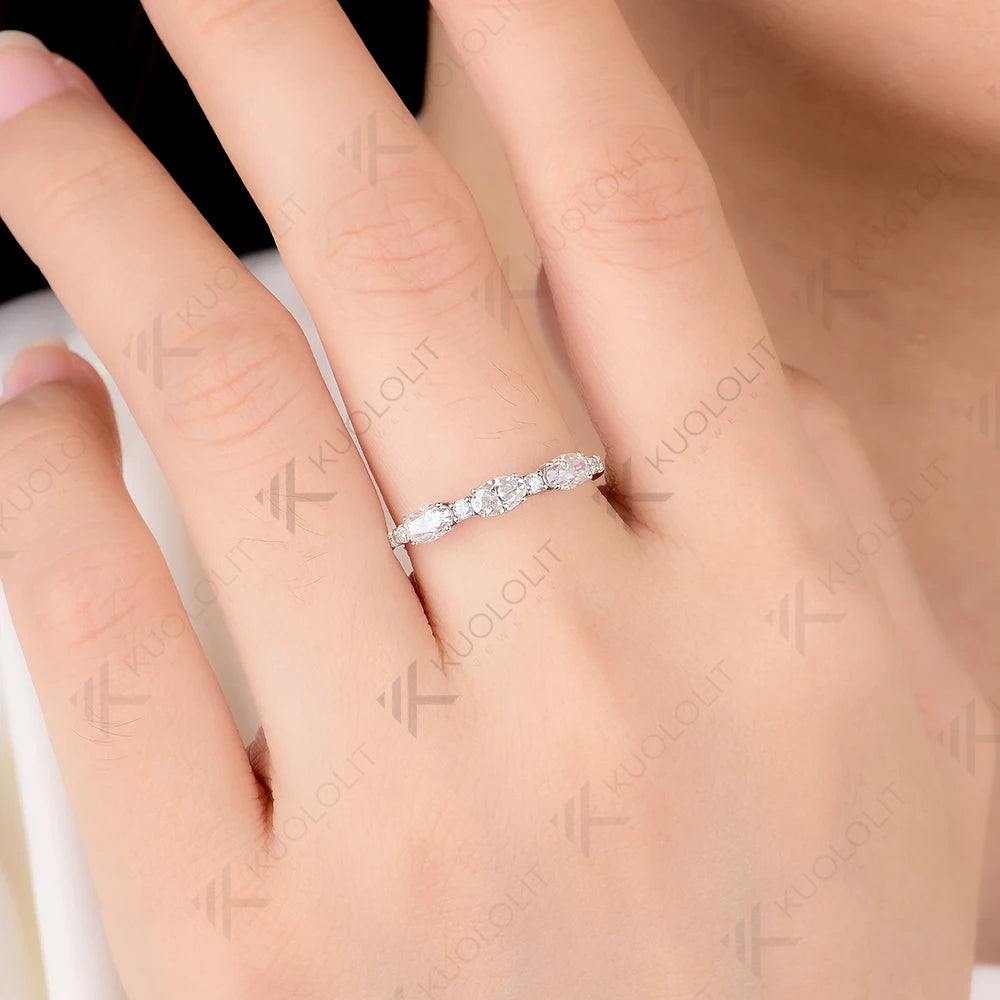 Kuololit 1CTW Lab Grown Diamond Ring for Women Solid 14K 10K 585 White Gold Engagement Ring for Christmas Gifts Anniversary