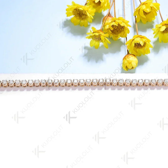 Kuololit 1.4ctw Lab Grown Diamonds Bracelets for Women Men 14K 10K 585 Solid Gold Silver Tennis Engagement Classic Christmas