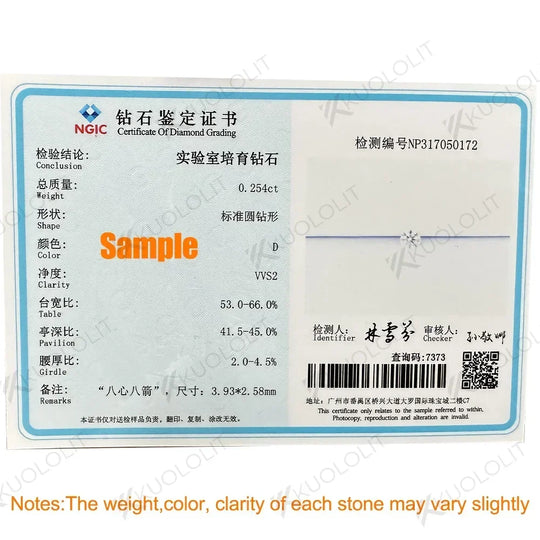 Kuololit 0.22CTW Lab Grown Diamonds for Women 585 14k 10k Solid Gold 925 Silver Round Cut for Party Christmas Engagement Wedding