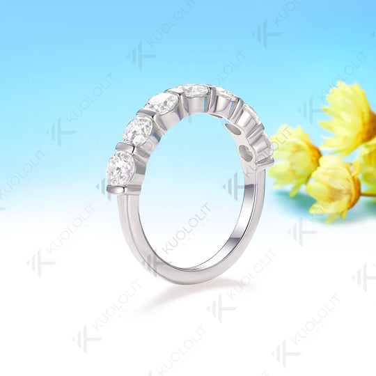 Kuololit 2.1CTW Moissanite Rings for Women Solid 18K 14K 10K 585 White Gold for Wedding Band Ring Engagement Christmas Gifts